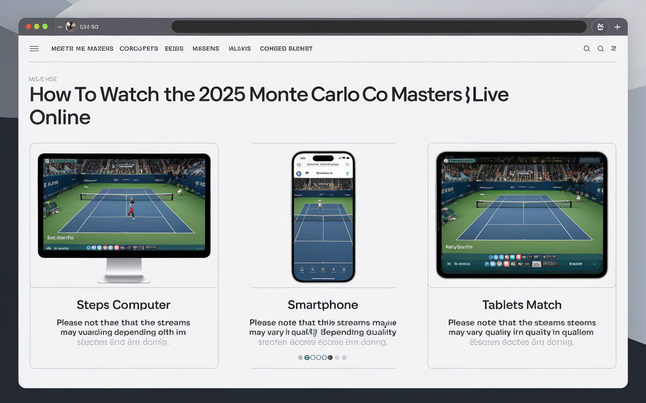 How to Watch the 2025 Monte Carlo Masters Live Online Guide