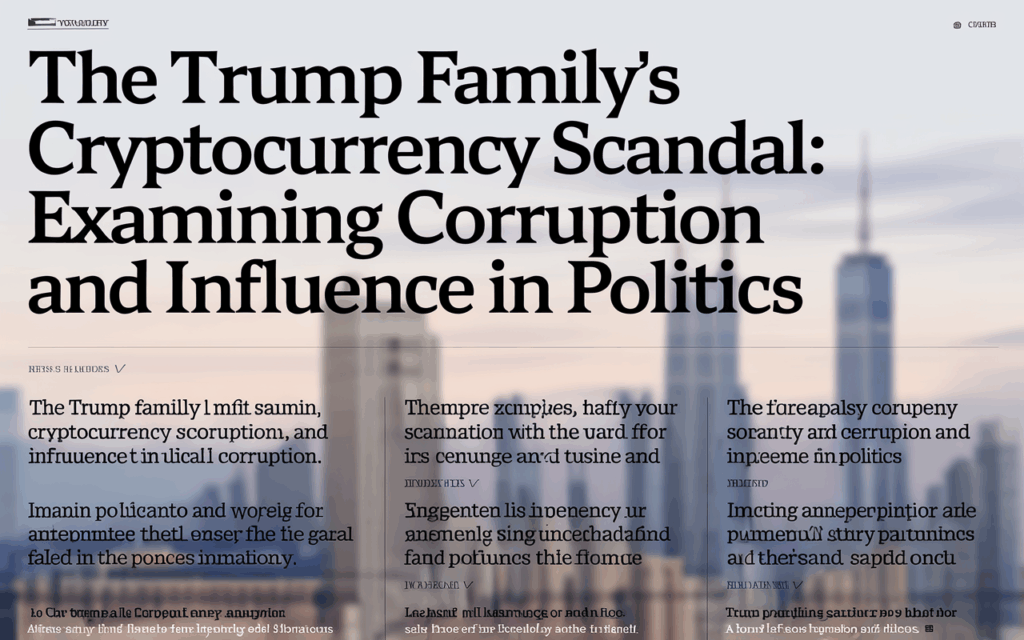 The Trump Family’s Cryptocurrency Scandal: Examining Corruption and Influence in Politics