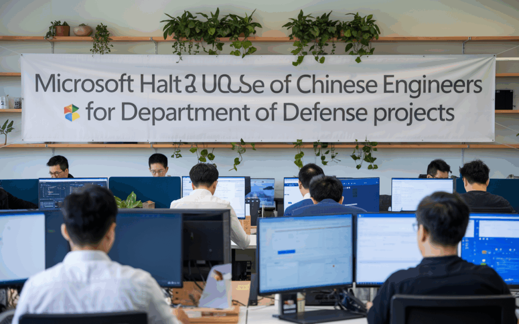 Microsoft Halts Use of Chinese Engineers for Department of Defense Projects