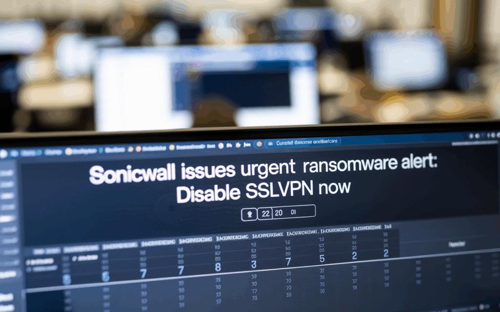 SonicWall Issues Urgent Ransomware Alert: Disable SSLVPN Now