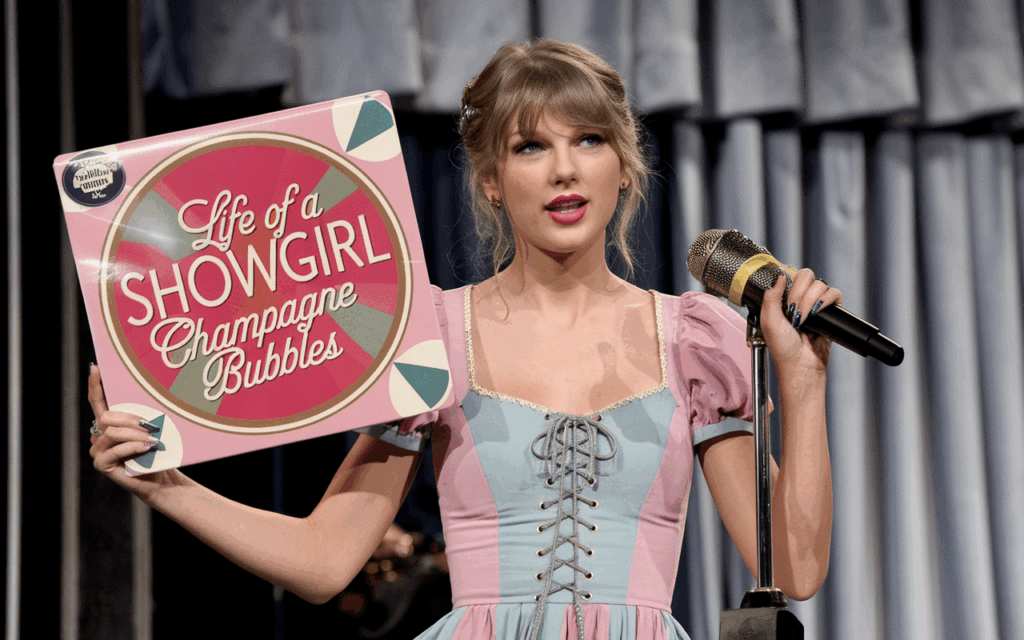 Taylor Swift Announces Limited Edition Vinyl Life of a Showgirl Champagne Bubbles